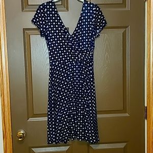 Navy faux wrap dress